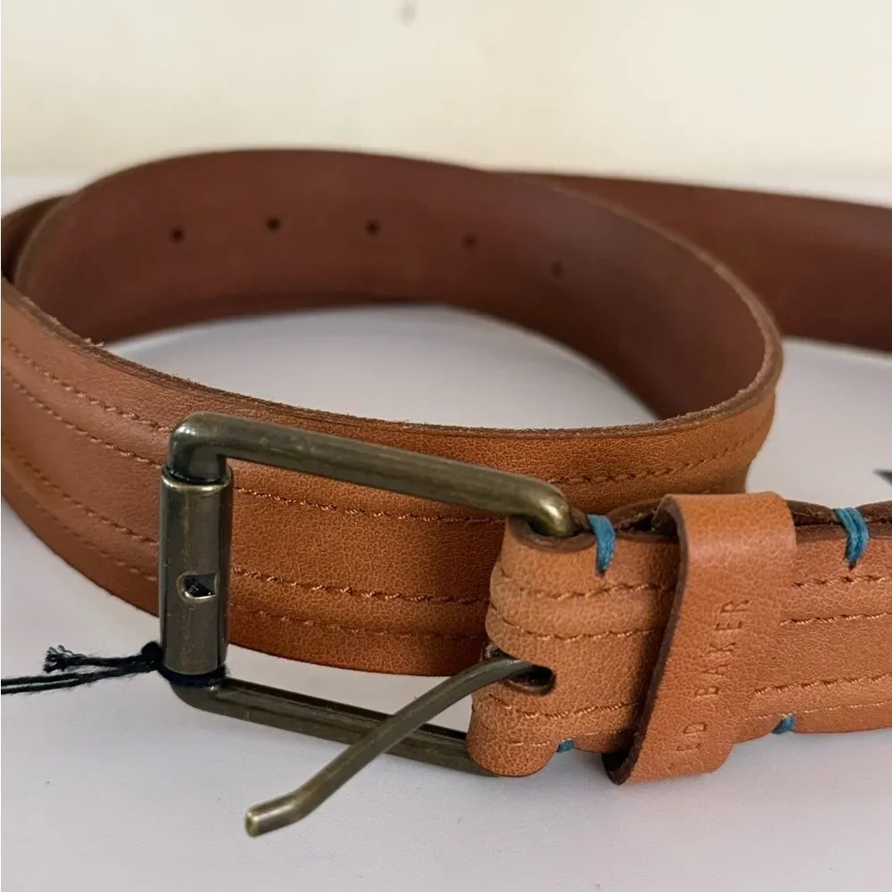 Ted Baker London 'SUMTIME' Men's Size 36 Piped Stitch Tan Leather Hip Belt